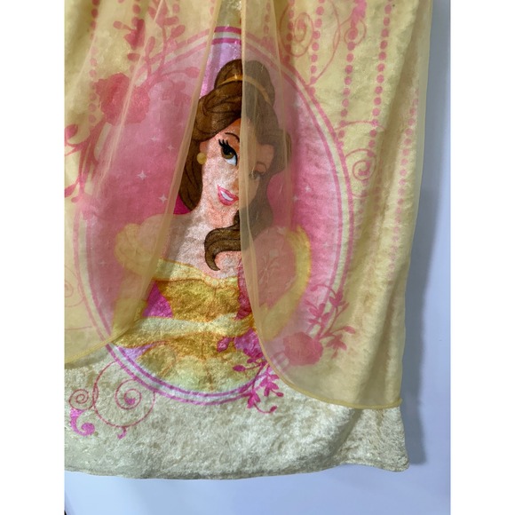 Disney Princess Belle Nightgown Girls Size 8 Yellow Velvet Beauty and the Beast - Picture 2 of 7